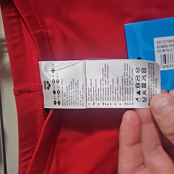 arena Boys' Board Jammer SWIMSUIT: RED: NEW WITH TAGS: SIZE 22 - Picture 6 of 11
